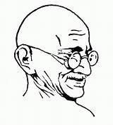 Gandhi Mahatma Clipart Coloring Outline Sketch Famous Cartoon Pages People Drawing Mohandas Karamchand Clip Drawings Personalities Gif Cliparts Pencil Sketches sketch template