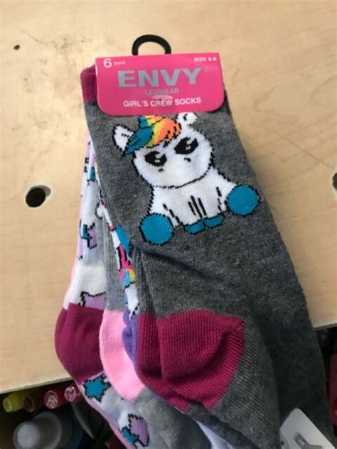 Envy Legwear Girl S Crew Socks 6 Pack Size 6 8 Ebay