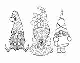 Gnomes Coloring Stamp sketch template