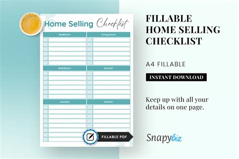 printable home selling checklist graphic  snapybiz creative