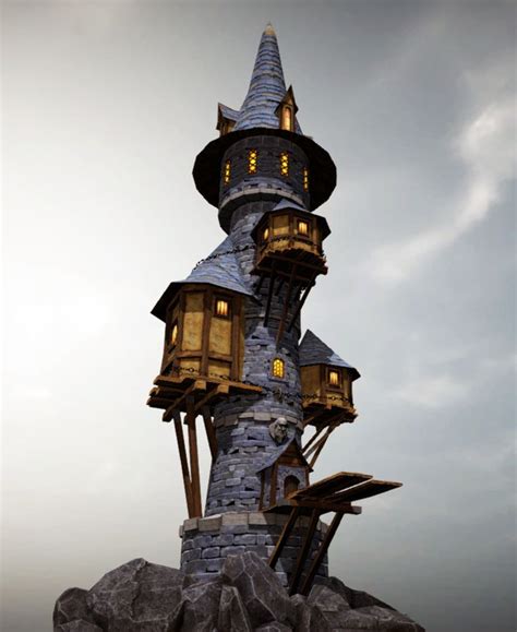 artstation wizard tower vlado zabjacan fantasy house tower