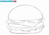 Burger Draw Kids Drawing Easy Step sketch template