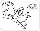 Pan Peter Coloring Pages Bell Tinker Tinkerbell Disneyclips Running After sketch template