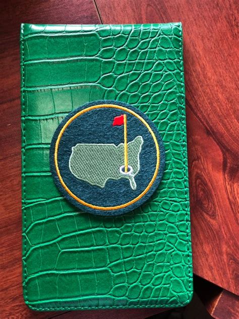 golf yardage book cover masters green etsy uk