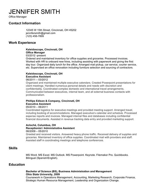 ideal resume   admin job aol finance