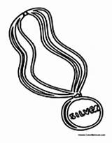 Olympic Medal Silver Coloring Medals Pages Olympics Colormegood Sports sketch template