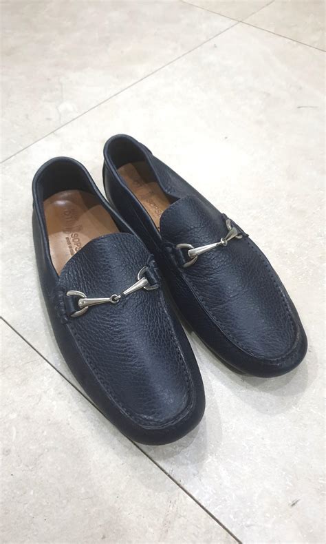 dark blue italian  leather loafers driving mules  men mens fashion footwear dress