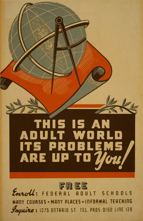 adult education vintage poster  stock photo public domain pictures