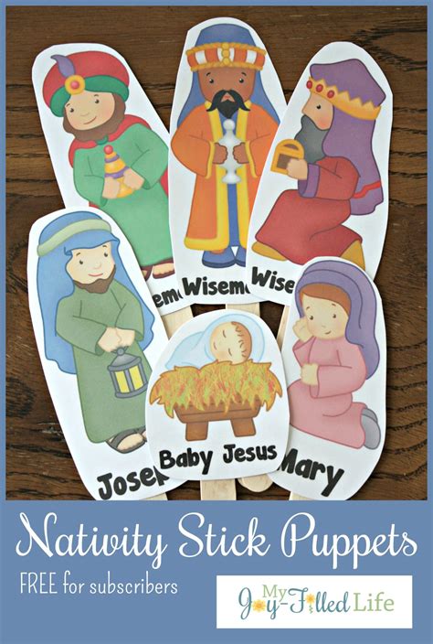 printable nativity stick puppets  joy filled life