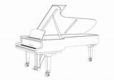 Piano Grand Coloring Template Large sketch template
