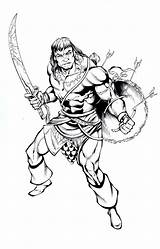 Conan Barbarian Barbarians sketch template