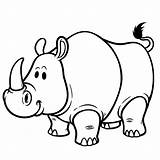 Rinoceronte Rhino Kleurplaat Neushoorn Kleurplaten sketch template
