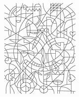 Mosaic Coloring Pages Christmas Mystery Printable Getcolorings Getdrawings Colorings Abstract sketch template