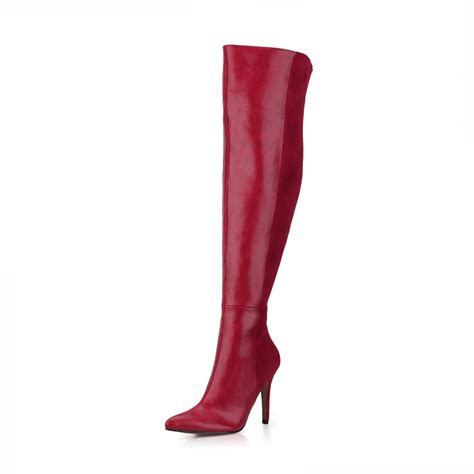 sexy pointed toe women thigh high long boots fashion patchwork med high