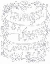 Happy Coloring Happiness Courage Form Thought sketch template