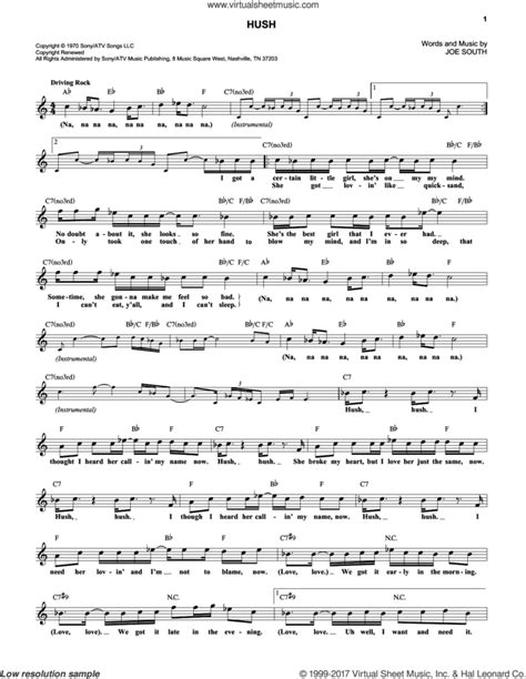 purple hush sheet music fake book [pdf interactive]