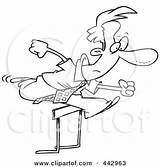 Cartoon Outline Businessman Leaping Hurdle Over Clipart Royalty Toonaday Illustration Rf Clip Men Overcoming Obstacles Illustrations Clipartof sketch template