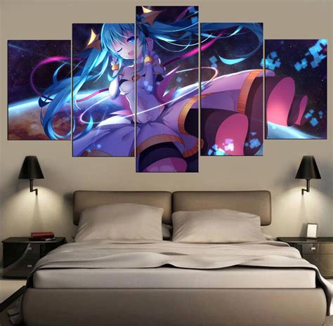 5 piece modern home decor anime girl hatsune miku poster print picture