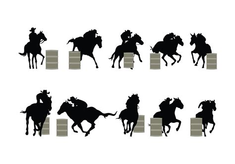 horse barrel racing silhouette race vector png