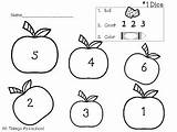 Apples Count Kindergarten Preschool Math Roll Color Preview sketch template