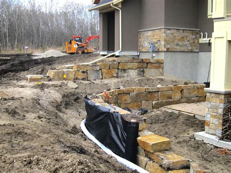 New Retaining Wall Project Assiniboine Lights And Landscapes