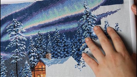 flosstube  stitching session dimensions aurora cabin youtube