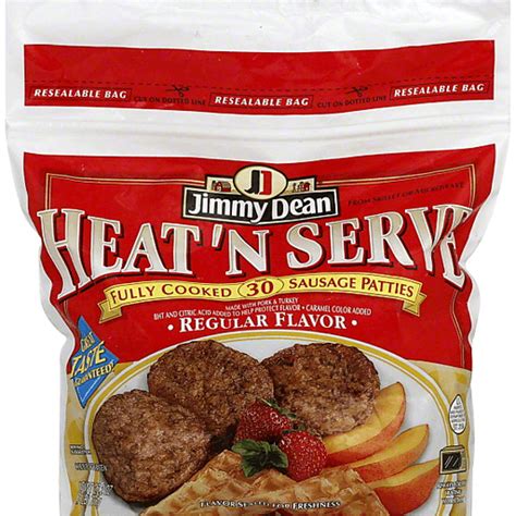 jimmy dean heat n serve sausage patties regular flavor frozen foods