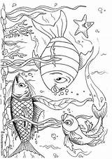 Ausmalen Fische Fisch Malvorlage Schulbilder sketch template