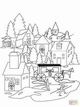 Village Coloring Pages Christmas Drawing Printable Simple Color Kids Getdrawings Sheets Print Pag sketch template