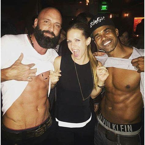 Aj Cook With Her Husband On The Left And Good Friend Shemar