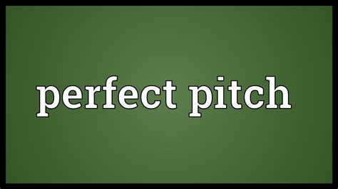 perfect pitch meaning youtube