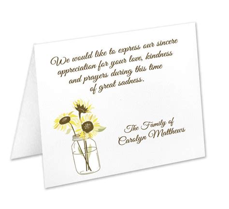 sympathy acknowledgement cards funeral   cards sympathy
