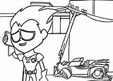 Cartoon Coloring Pages Titans Teen Go Robin Printable Kids Car Crashing Characters Categories sketch template