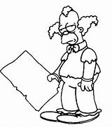 Coloring Simpsons Krusty Clown Pages Simpson Printable Kids Sideshow Bob Dessin Coloriage Colouring Print Le Imprimer Tout Nu Funny Drawing sketch template