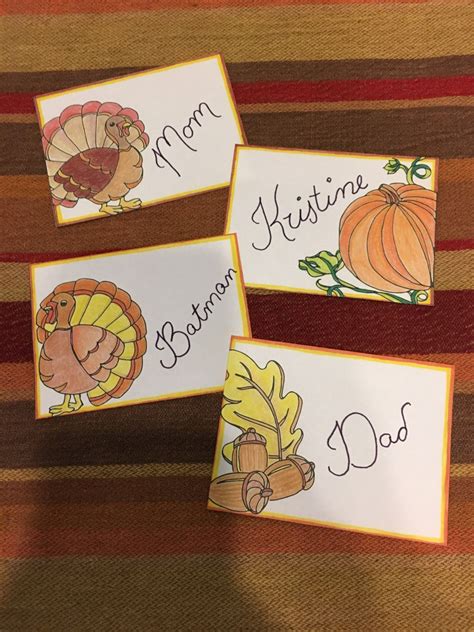 thanksgiving place cards print   festive  cards etsy