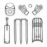 Vector Isolated Linear Wicket sketch template