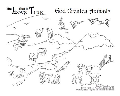 god   animals coloring page   clip art