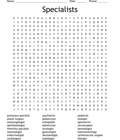 specialists word search wordmint