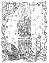 Coloring Christmas Pages Bible Christian Scripture Sheets Color Adult Candle Printable Etsy Colouring Print Book Books Drawing Cornerstone Religious Verse sketch template