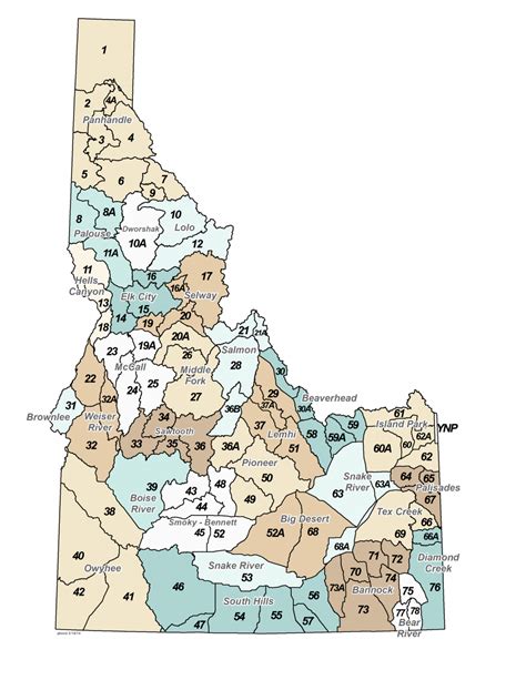 Idaho Hunting Unit Map United States Map