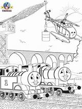 Cranky Coloring Pages Thomas Friends Crane Train James Tank Harold Characters Helicopter Tomas Printable Cartoon Kids Engine Book Childrens Sheets sketch template