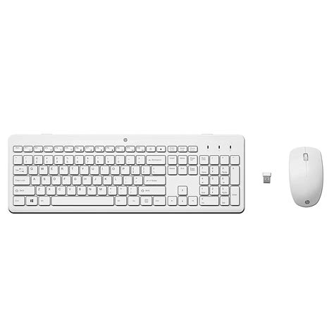 hp  wireless white keyboard  mouse combo safad