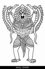 Stock Bird Garuda Creature Mythical Hindu Both Alamy Similar Buddhist Mythology Appears Large sketch template