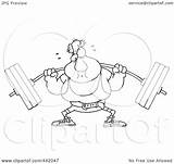 Lifting Barbell Man Royalty Outline Illustration Cartoon Rf Clip Toonaday sketch template