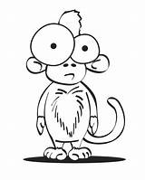 Monkey Coloring Crazy Pages Cartoon Monkeys Drawing Tattoo Kids Cartoons Clipart Cliparts Baby Printable Designs Animal Funny People Animals Eyed sketch template