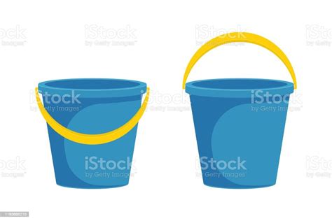 bucket vector illustration  flat design isolated  white background