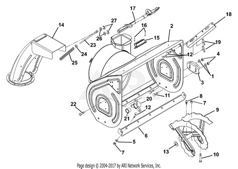 ariens   stle hp tec electric  blower parts diagram  auger