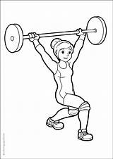 Coloring Weightlifting Pages Female sketch template