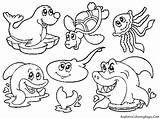 Coloring Pages Animals Ocean Animal Sea Choose Board Kids Cartoon Underwater Printable sketch template