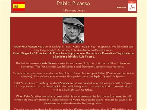 picasso investigation sheet teaching resources
